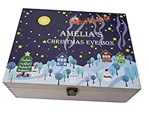 pic of Christmas Eve boxes - this is personalised with the recipient's name