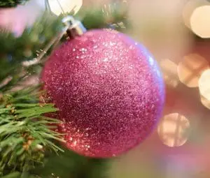 A glittery Christmas bauble