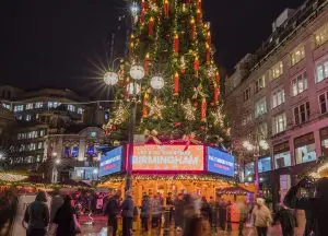 One of the many bright attractions at Birmingham Frankfurt Christmas market 